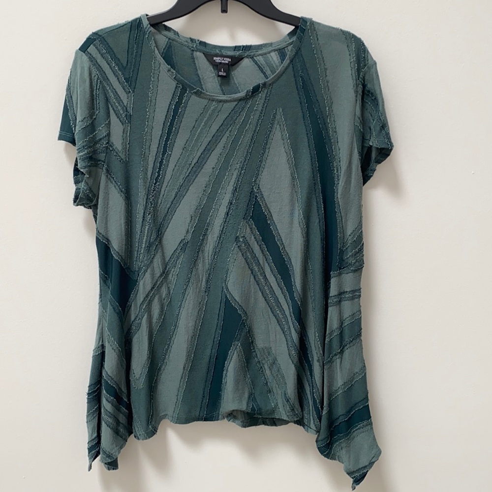 Simply Vera Vera Wang Green Short Sleeve Blouse